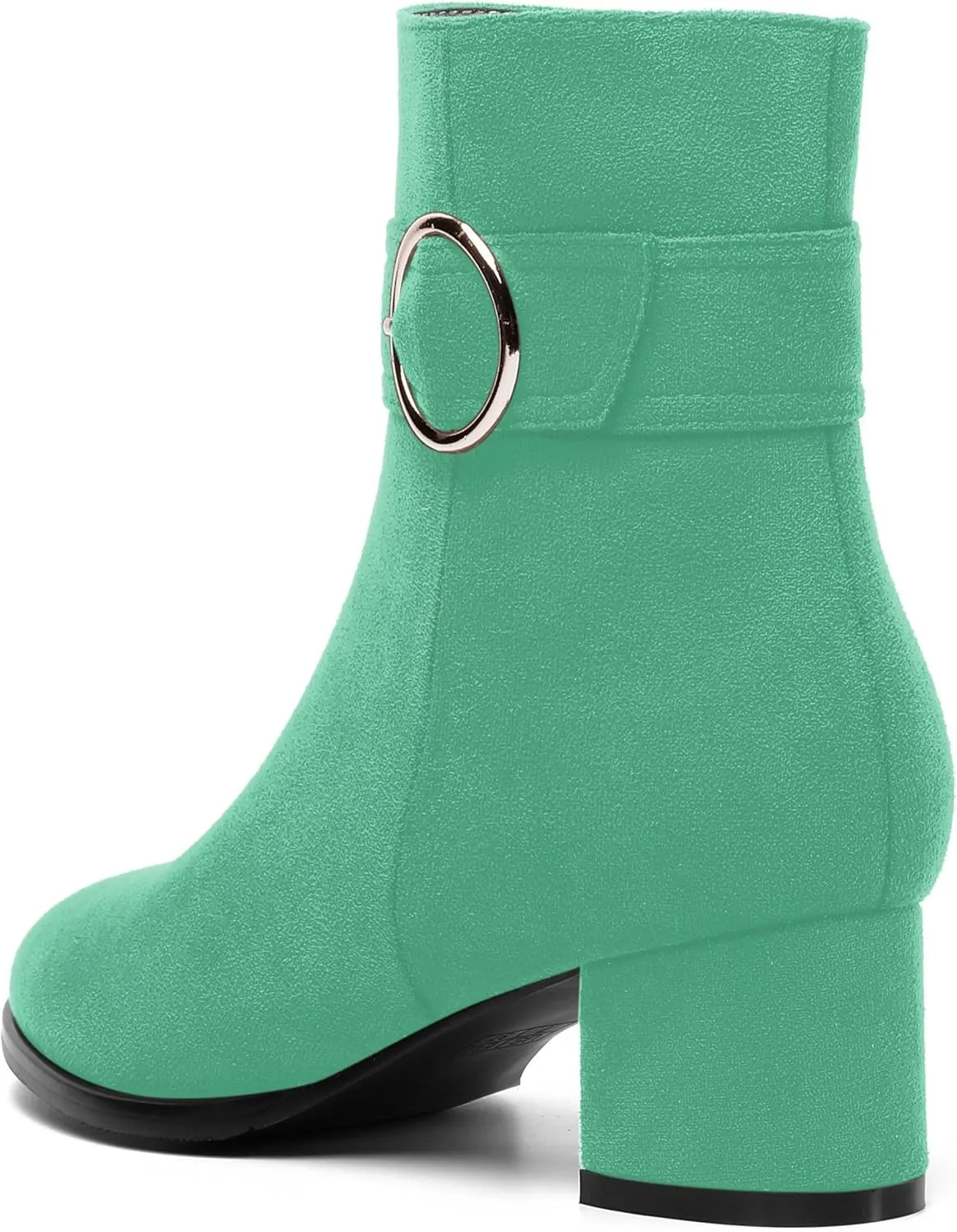 MOVINSTEPS Ankle Boots for Women Low Chunky Heel Wide Width Suede Short Booties Comfortable Casual Business Fashion Dressy Fall Winter Boots 2 Inch