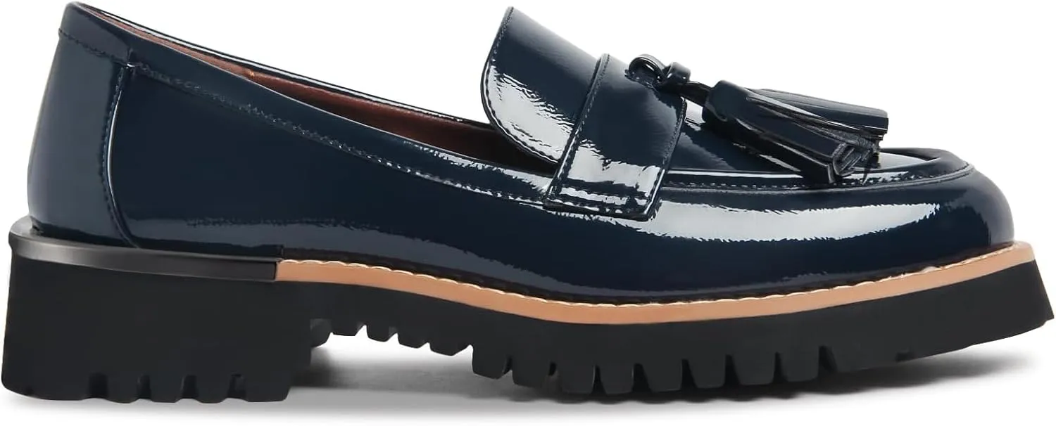 MUCCCUTE Loafers for Women Platform Chunky Loafer Comfortable Slip On Lug Sole Patent Leather Tassel Casual Work Shoes