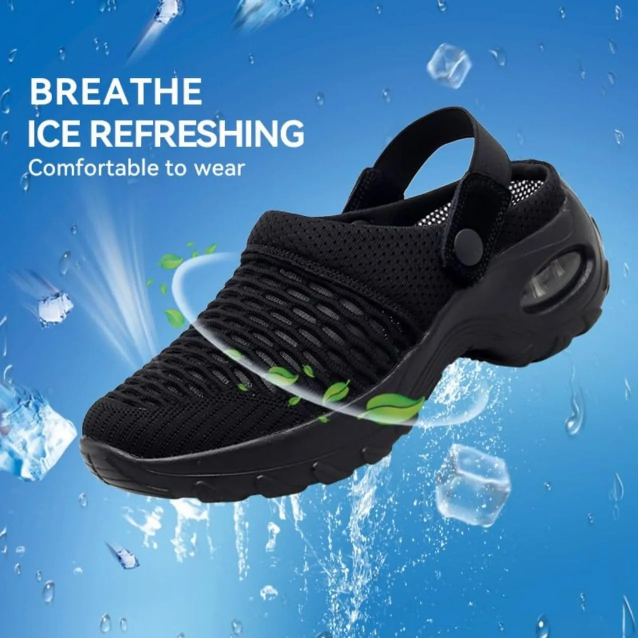 Mules Clogs for Women Summer Air Cushion Platform Mesh Mules Sneaker Sandals for Female Lightweight Beach Shoes Outdoor Slippers Walking Shoes Plantar Fasciitis Slippers Man Orthopedic Slip On Sandals