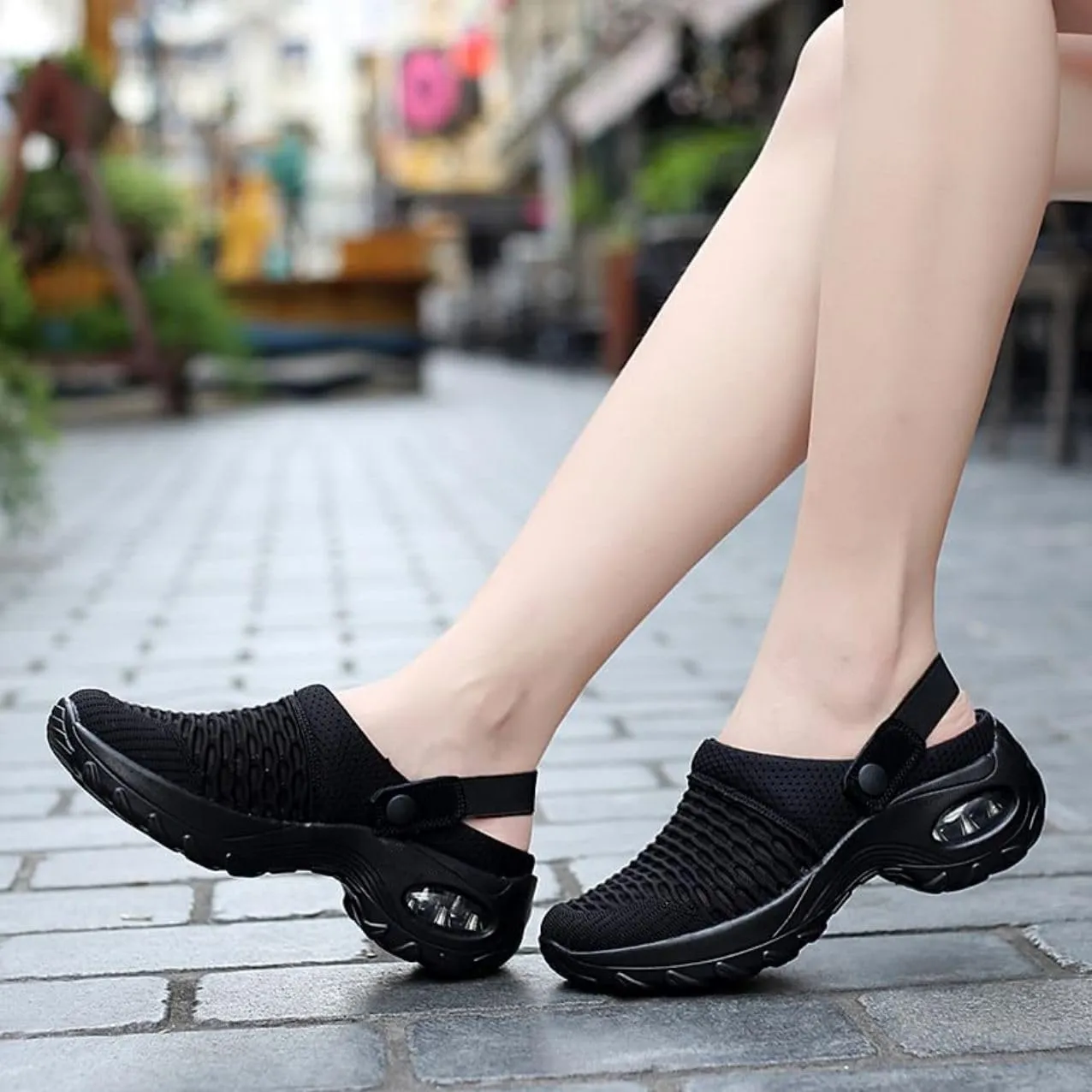 Mules Clogs for Women Summer Air Cushion Platform Mesh Mules Sneaker Sandals for Female Lightweight Beach Shoes Outdoor Slippers Walking Shoes Plantar Fasciitis Slippers Man Orthopedic Slip On Sandals