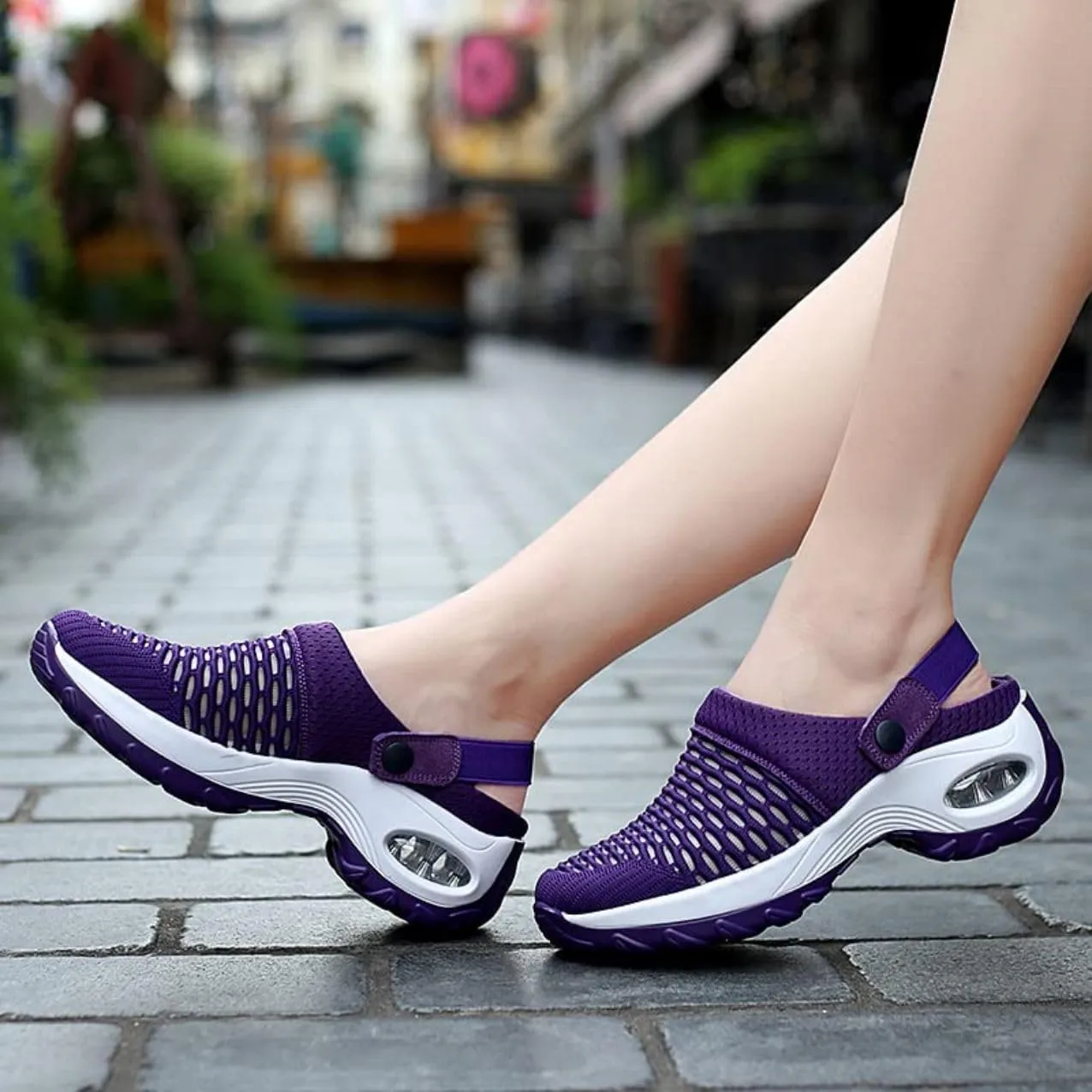 Mules Clogs for Women Summer Air Cushion Platform Mesh Mules Sneaker Sandals for Female Lightweight Beach Shoes Outdoor Slippers Walking Shoes Plantar Fasciitis Slippers Man Orthopedic Slip On Sandals