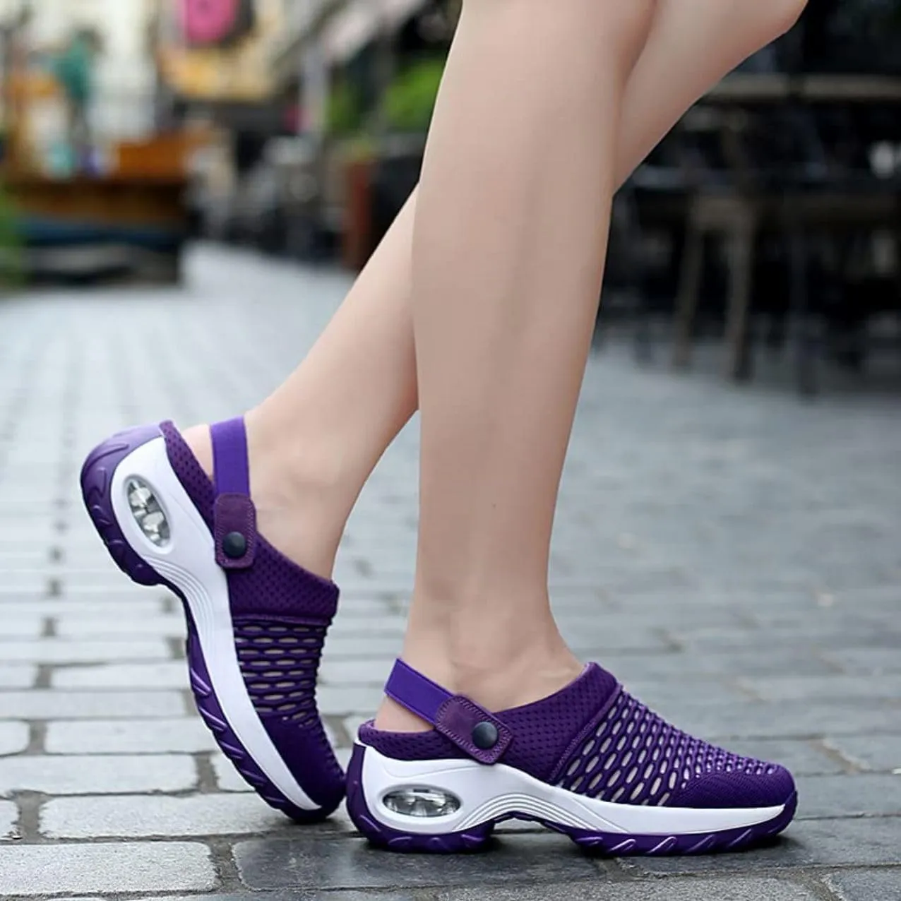 Mules Clogs for Women Summer Air Cushion Platform Mesh Mules Sneaker Sandals for Female Lightweight Beach Shoes Outdoor Slippers Walking Shoes Plantar Fasciitis Slippers Man Orthopedic Slip On Sandals