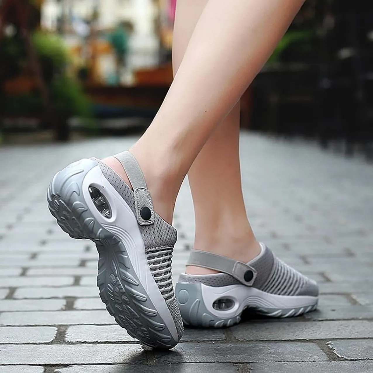 Mules Clogs for Women Summer Air Cushion Platform Mesh Mules Sneaker Sandals for Female Lightweight Beach Shoes Outdoor Slippers Walking Shoes Plantar Fasciitis Slippers Man Orthopedic Slip On Sandals