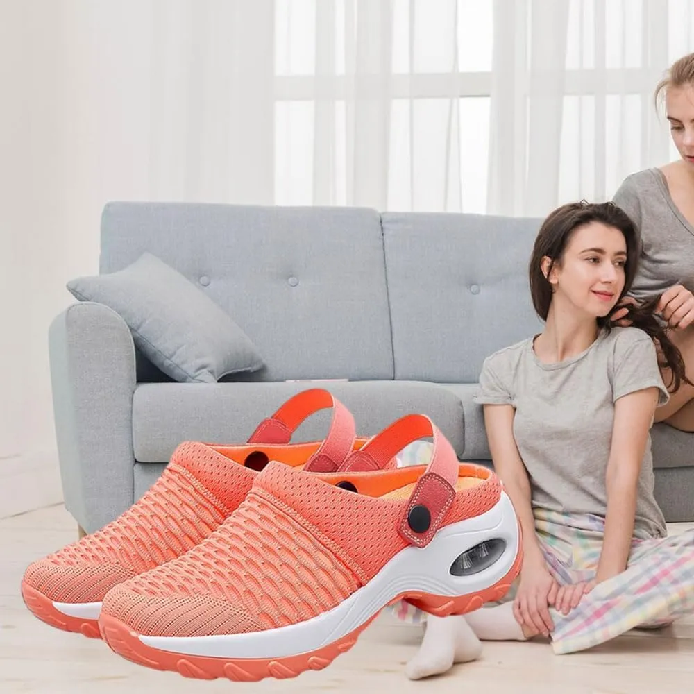 Mules Clogs for Women Summer Air Cushion Platform Mesh Mules Sneaker Sandals for Female Lightweight Beach Shoes Outdoor Slippers Walking Shoes Plantar Fasciitis Slippers Man Orthopedic Slip On Sandals