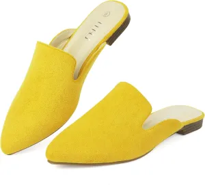 MUSSHOE Mules for Women Flats Comfortable Pointed Toe Women Mules