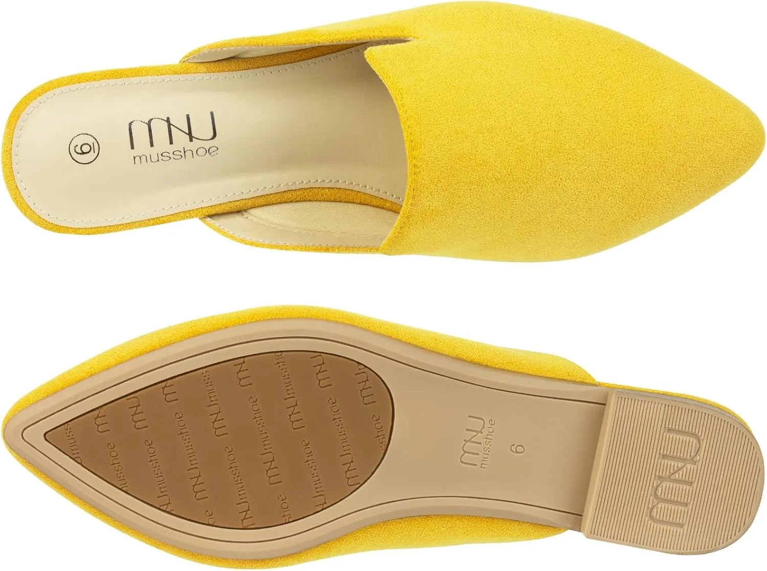 MUSSHOE Mules for Women Flats Comfortable Pointed Toe Women Mules