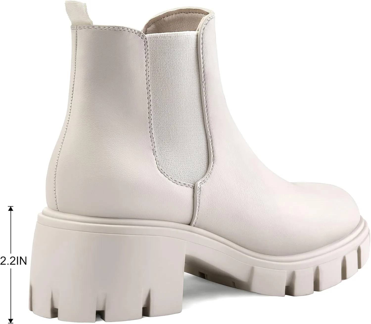mysoft Women's Platform Chelsea Boots Lug Sole Slip On Chunky Block Heel Ankle Booties
