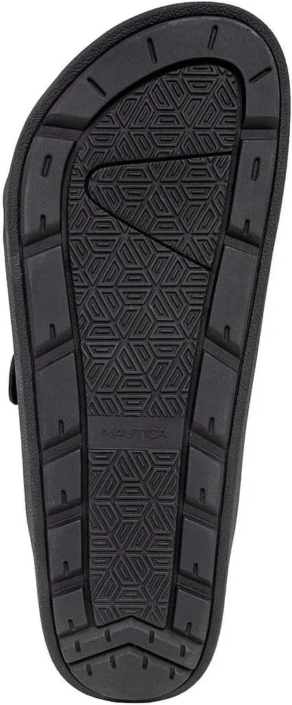 Nautica Men's Sandals - Casual Slides with 2 Adjustable Buckle Straps and Cork Footbed for Ultimate Comfort and Style (Regular/Wide Width, Big Size)