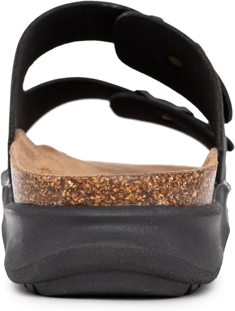 Nautica Men's Sandals - Casual Slides with 2 Adjustable Buckle Straps and Cork Footbed for Ultimate Comfort and Style (Regular/Wide Width, Big Size)