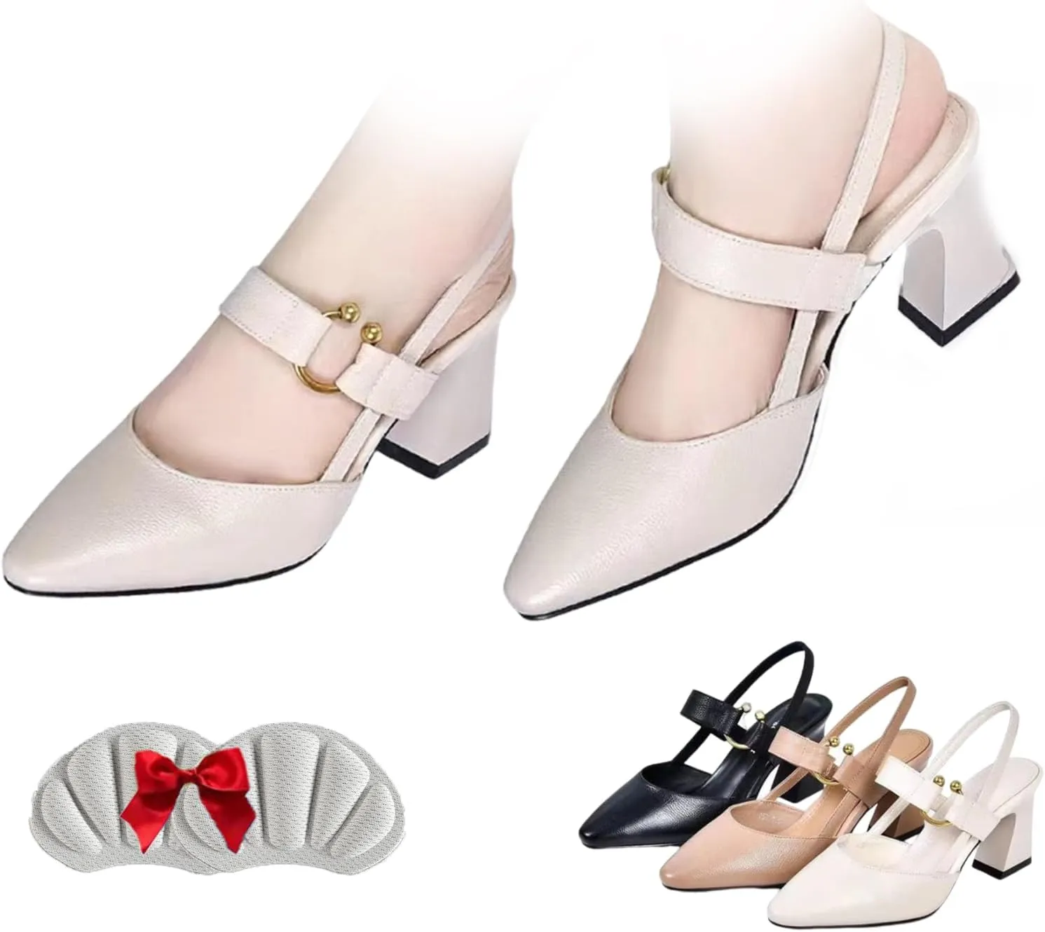Orthopedic Sandals with Heels,Orthopedic High Heels for Women, Dressy Leather High Heels Orthopedic Shoes