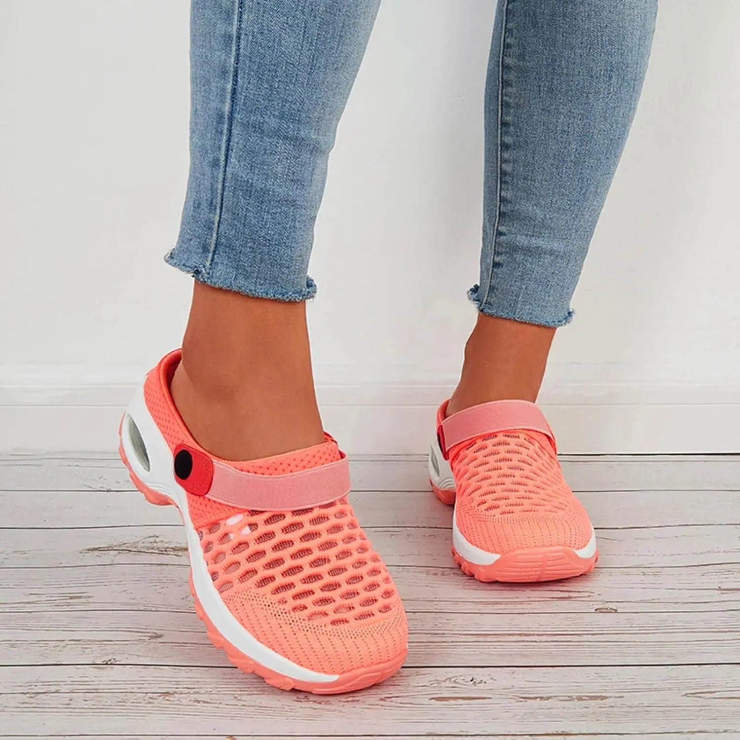 Orthopedic Shoes for Women Slip On,Air Cushion Platform Clogs Breathable Mesh Womens Mules Outdoor Walking Sandals