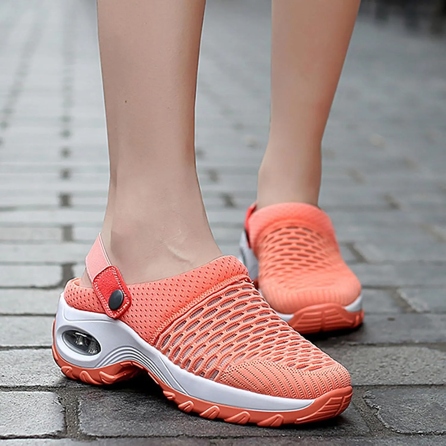 Orthopedic Shoes for Women Slip On,Air Cushion Platform Clogs Breathable Mesh Womens Mules Outdoor Walking Sandals
