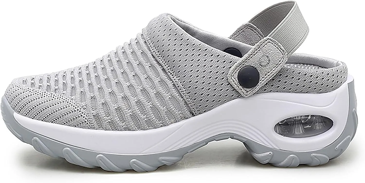 Orthopedic Shoes for Women Slip On,Air Cushion Platform Clogs Breathable Mesh Womens Mules Outdoor Walking Sandals