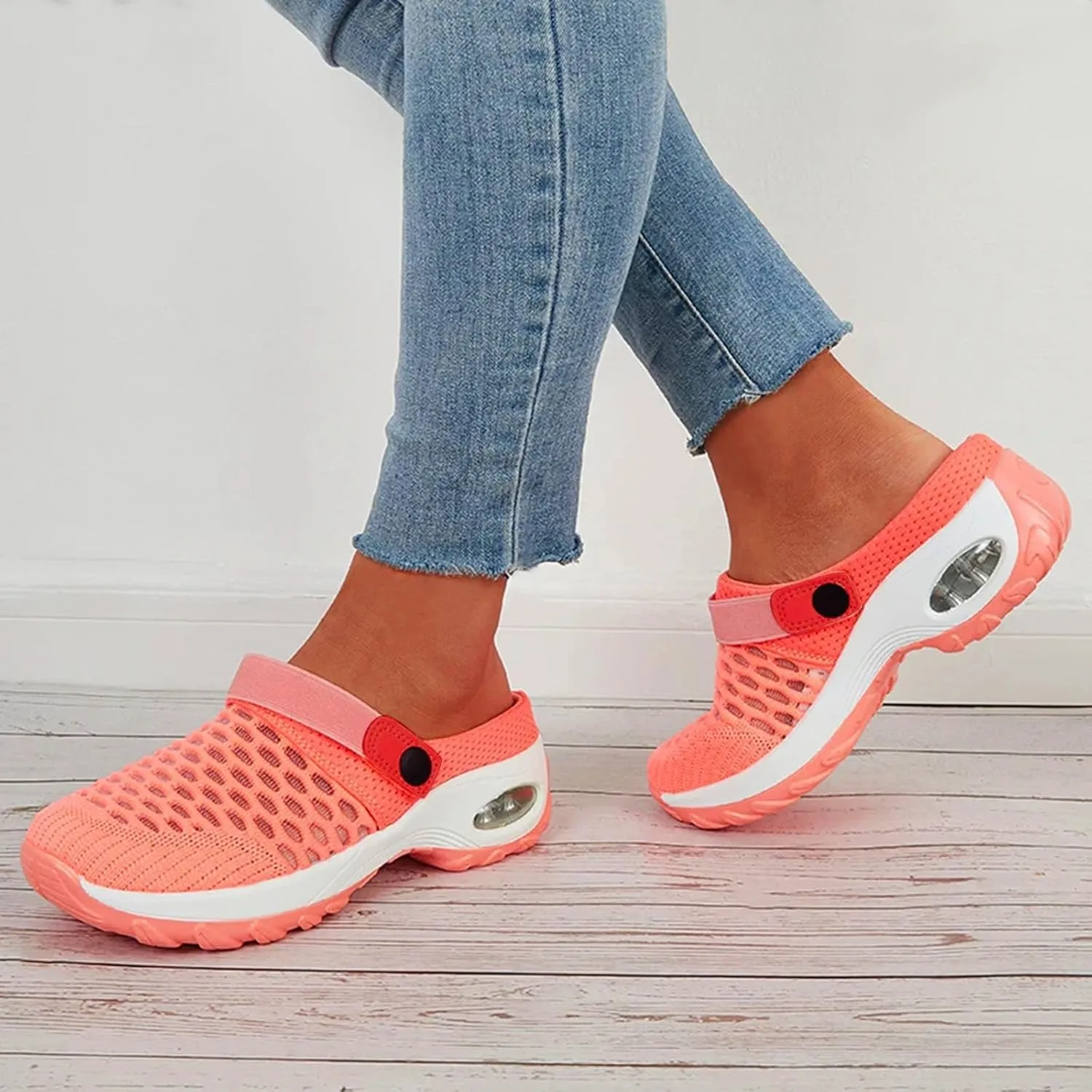 Orthopedic Shoes for Women Slip On,Air Cushion Platform Clogs Breathable Mesh Womens Mules Outdoor Walking Sandals