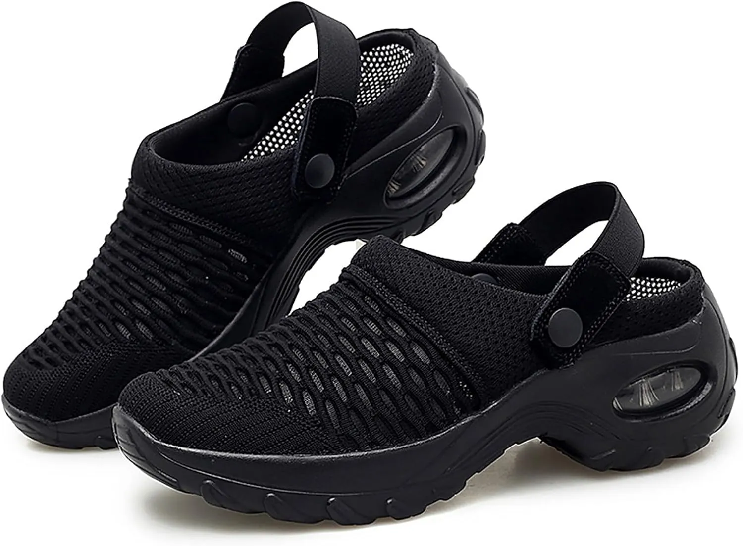 Orthopedic Shoes for Women Slip Ons Mules Clogs Summer Air Cushion Platform Mesh Mules Sneaker Sandals for Female Lightweight Beach Shoes Outdoor Slippers Walking Shoes