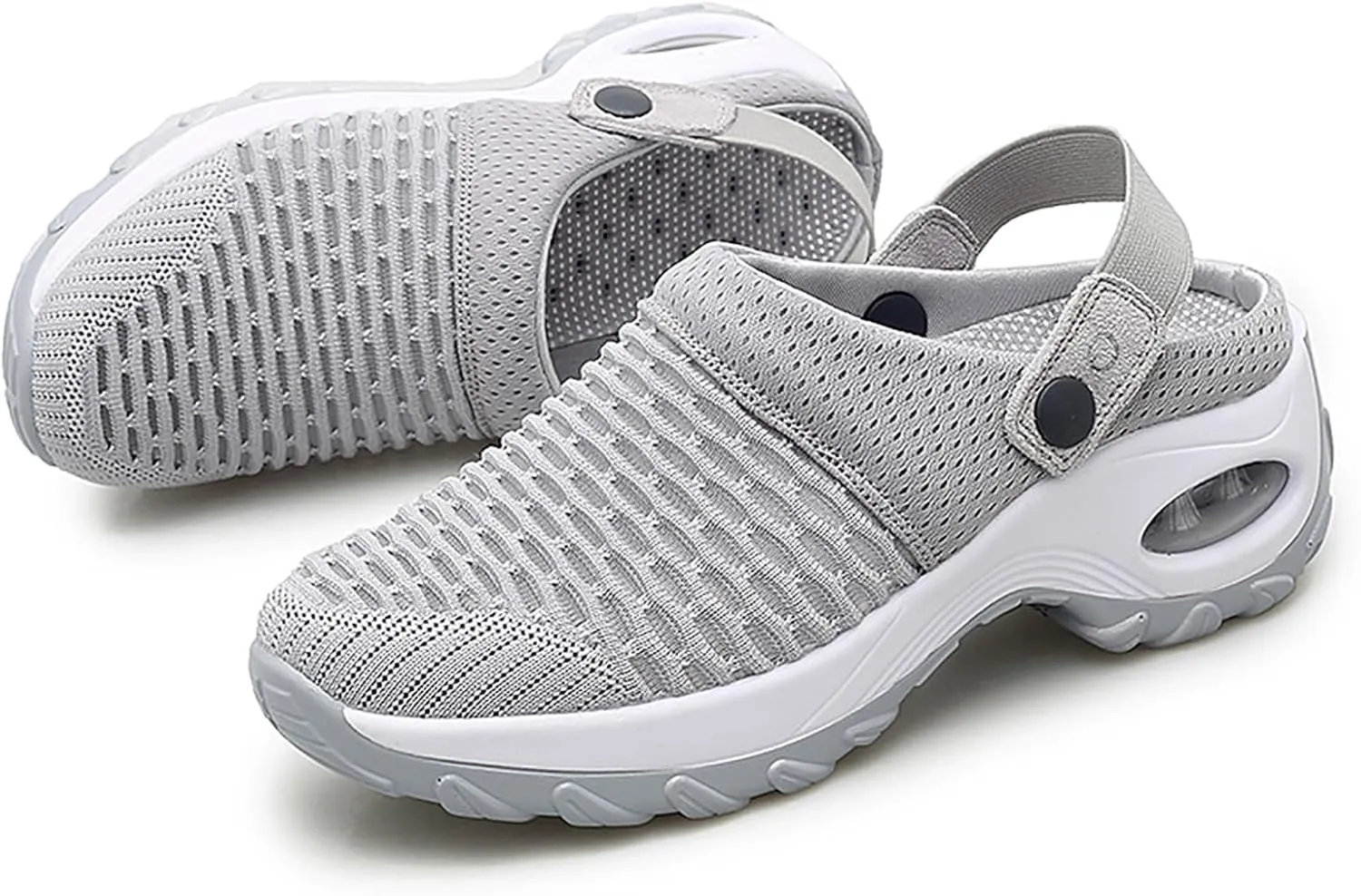 Orthopedic Shoes for Women Slip Ons Mules Clogs Summer Air Cushion Platform Mesh Mules Sneaker Sandals for Female Lightweight Beach Shoes Outdoor Slippers Walking Shoes