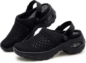 Orthopedic Shoes for Women Slip Ons Mules Clogs Summer Air Cushion Platform Mesh Mules Sneaker Sandals for Female Lightweight Beach Shoes Outdoor Slippers Walking Shoes
