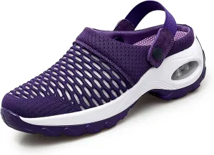 Orthopedic Shoes for Women Slip Ons Mules Clogs Summer Air Cushion Platform Mesh Mules Sneaker Sandals for Female Lightweight Beach Shoes Outdoor Slippers Walking Shoes