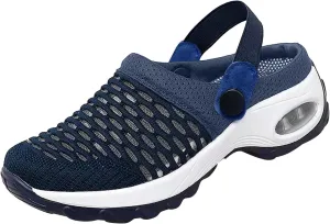 Orthopedic Shoes for Women Slip Ons Mules Clogs Summer Air Cushion Platform Mesh Mules Sneaker Sandals for Female Lightweight Beach Shoes Outdoor Slippers Walking Shoes