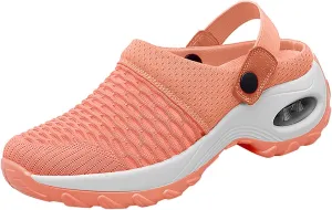 Orthopedic Shoes for Women Slip Ons Mules Clogs Summer Air Cushion Platform Mesh Mules Sneaker Sandals for Female Lightweight Beach Shoes Outdoor Slippers Walking Shoes