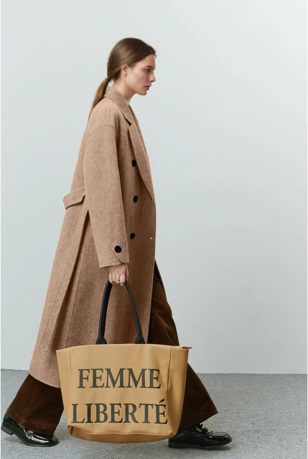 Peaceglad Womens Pea Coats Fall Long Trench Coat Double Breasted Button Down Lapel Belted Peacoat