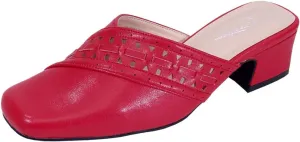 Peerage Darcie Women's Wide Width Mid-Heel Leather Dress Mules