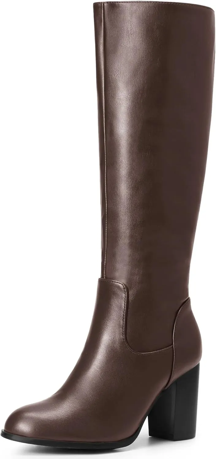 Perphy Tall Boot Chunky Block Heels Knee High Boots for Women