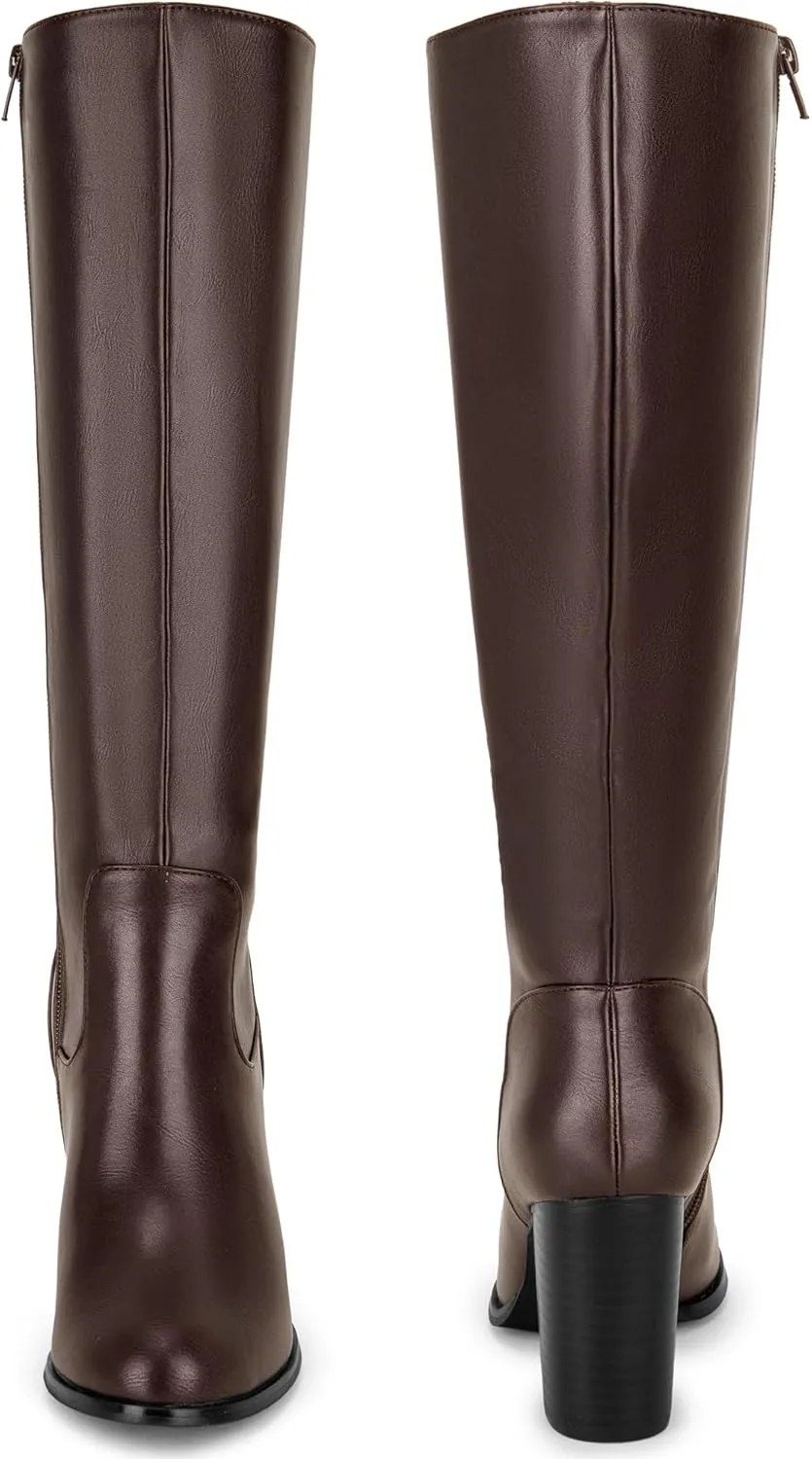 Perphy Tall Boot Chunky Block Heels Knee High Boots for Women