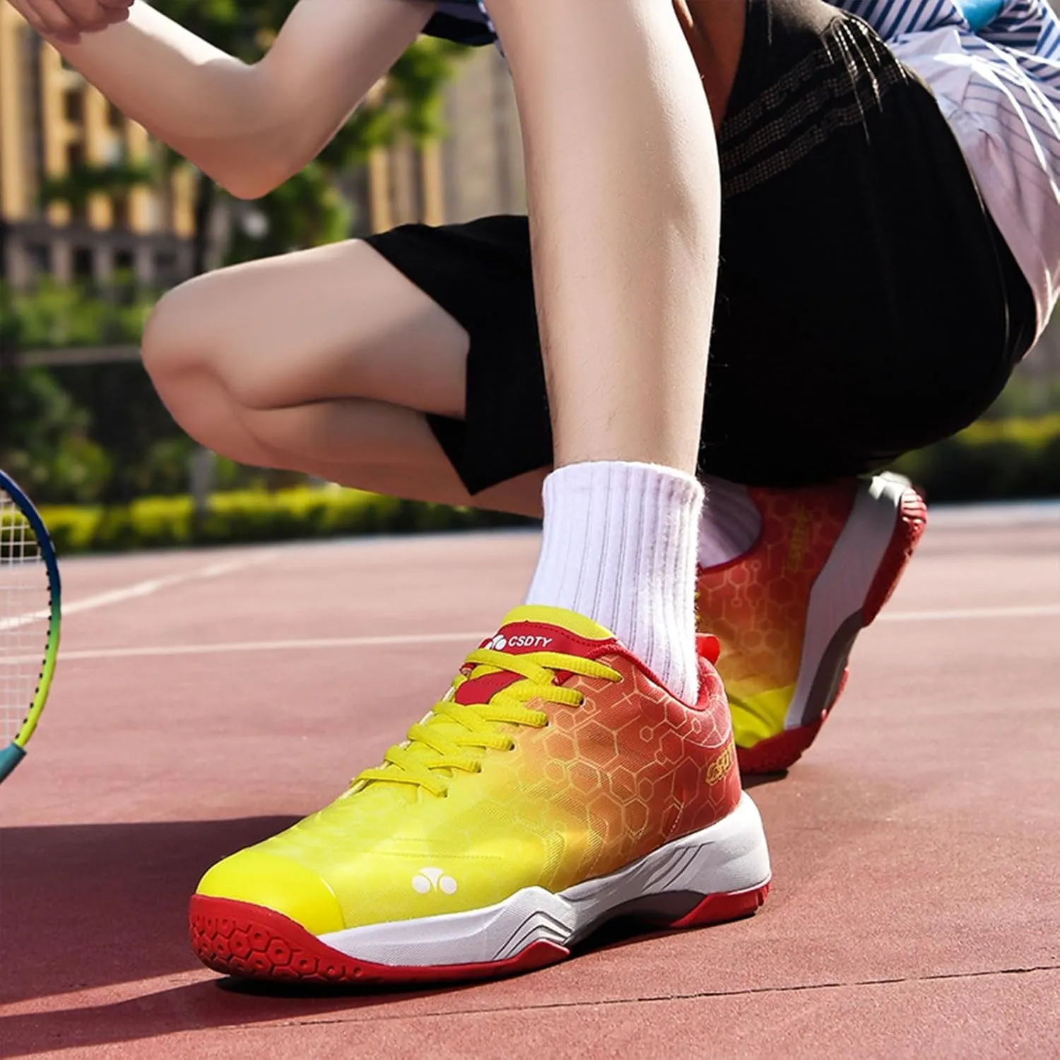 Pickleball Shoes for Mens Tennis Sneakers Indoor Court Training Shoe Rubber Sole Badminton Trainers