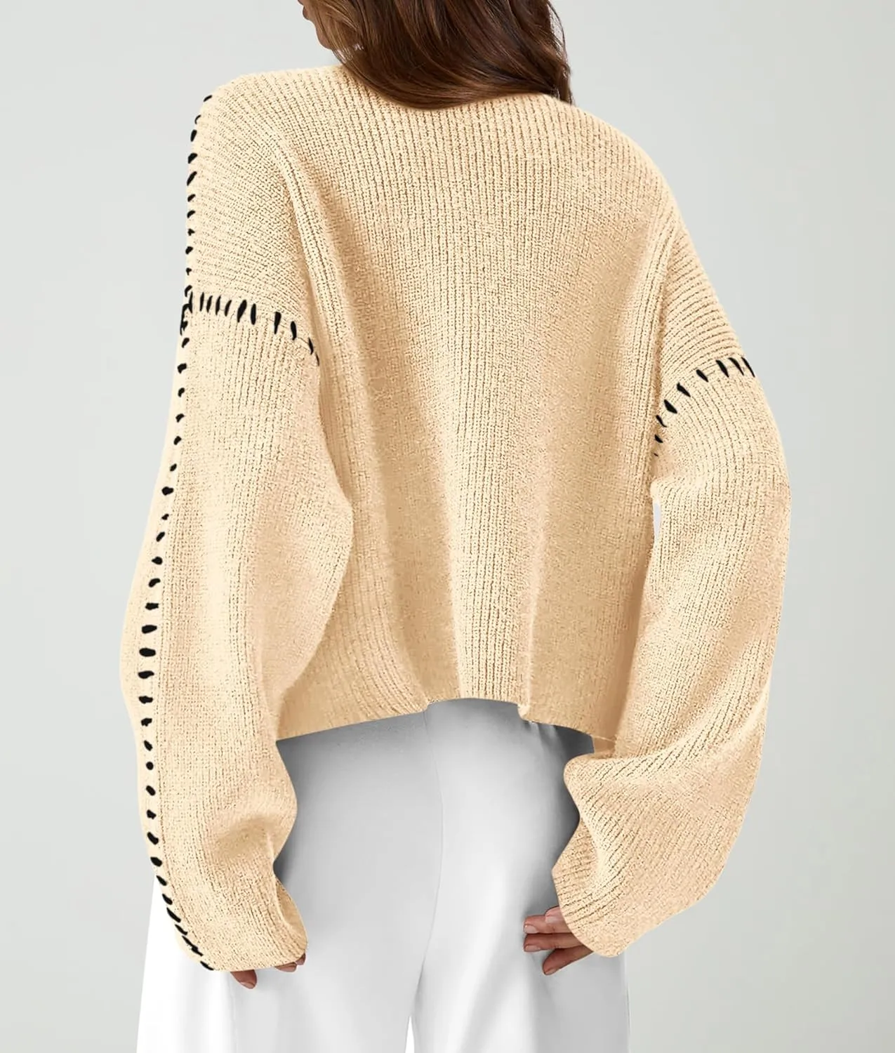 PRETTYGARDEN Women's Chunky Knit Winter Sweaters Casual Long Sleeve Mock Neck Oversized Loose Pullover Sweater Tops