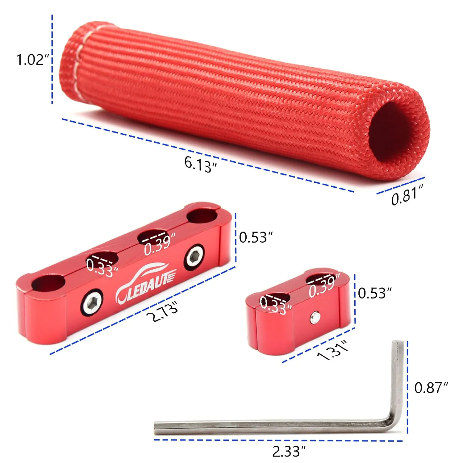 Red 8Cyl Spark Plug Heat Shield Protector and 12pc Engine Separator Insulating Fire Sleeve Wire Protector with Divider Suit for 8mm 9mm 10mm