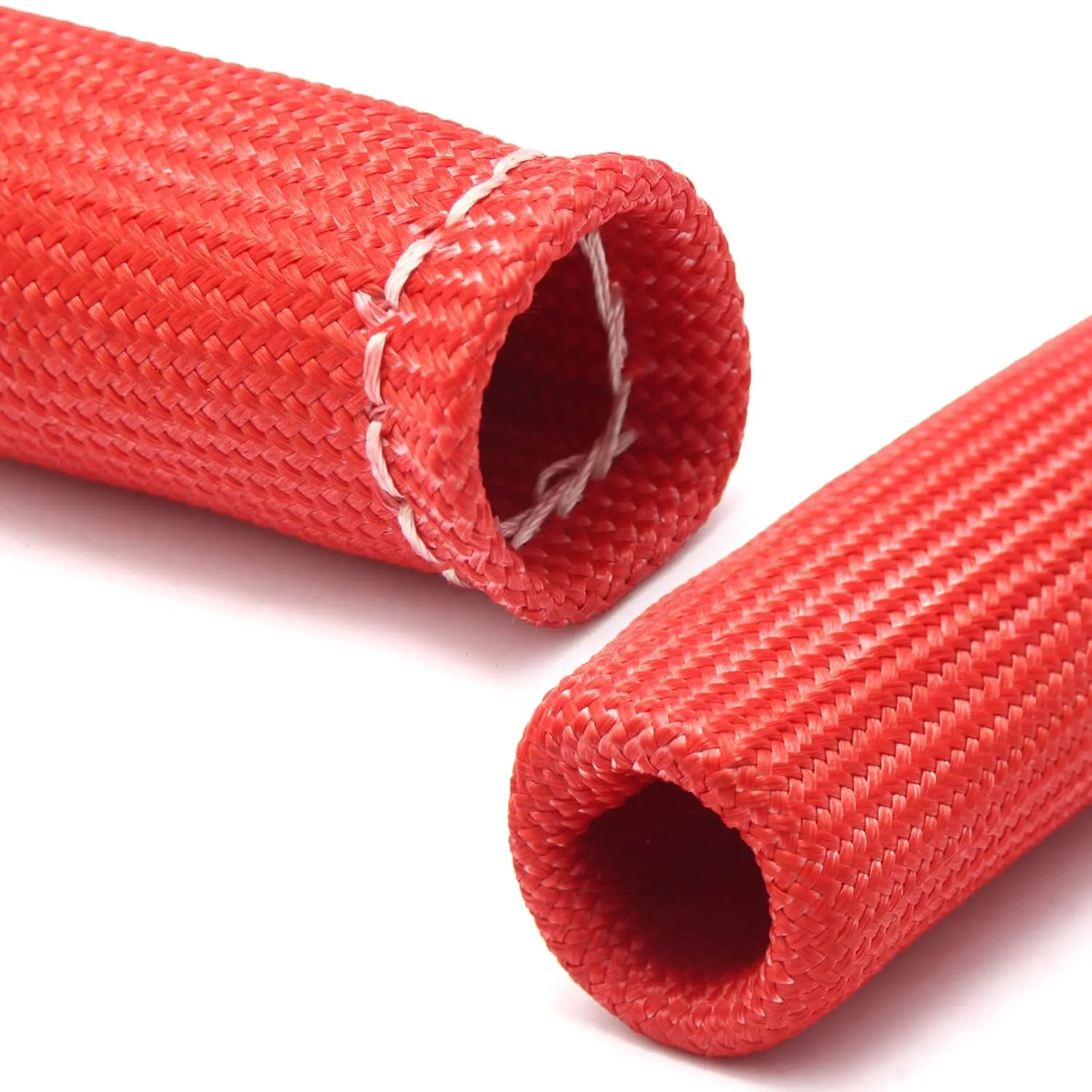 Red 8Cyl Spark Plug Heat Shield Protector and 12pc Engine Separator Insulating Fire Sleeve Wire Protector with Divider Suit for 8mm 9mm 10mm