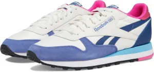 Reebok Unisex Classic Leather Sneakers Legacy, Chalk/Uniform Blue/Laser Pink, 10.5 US Men