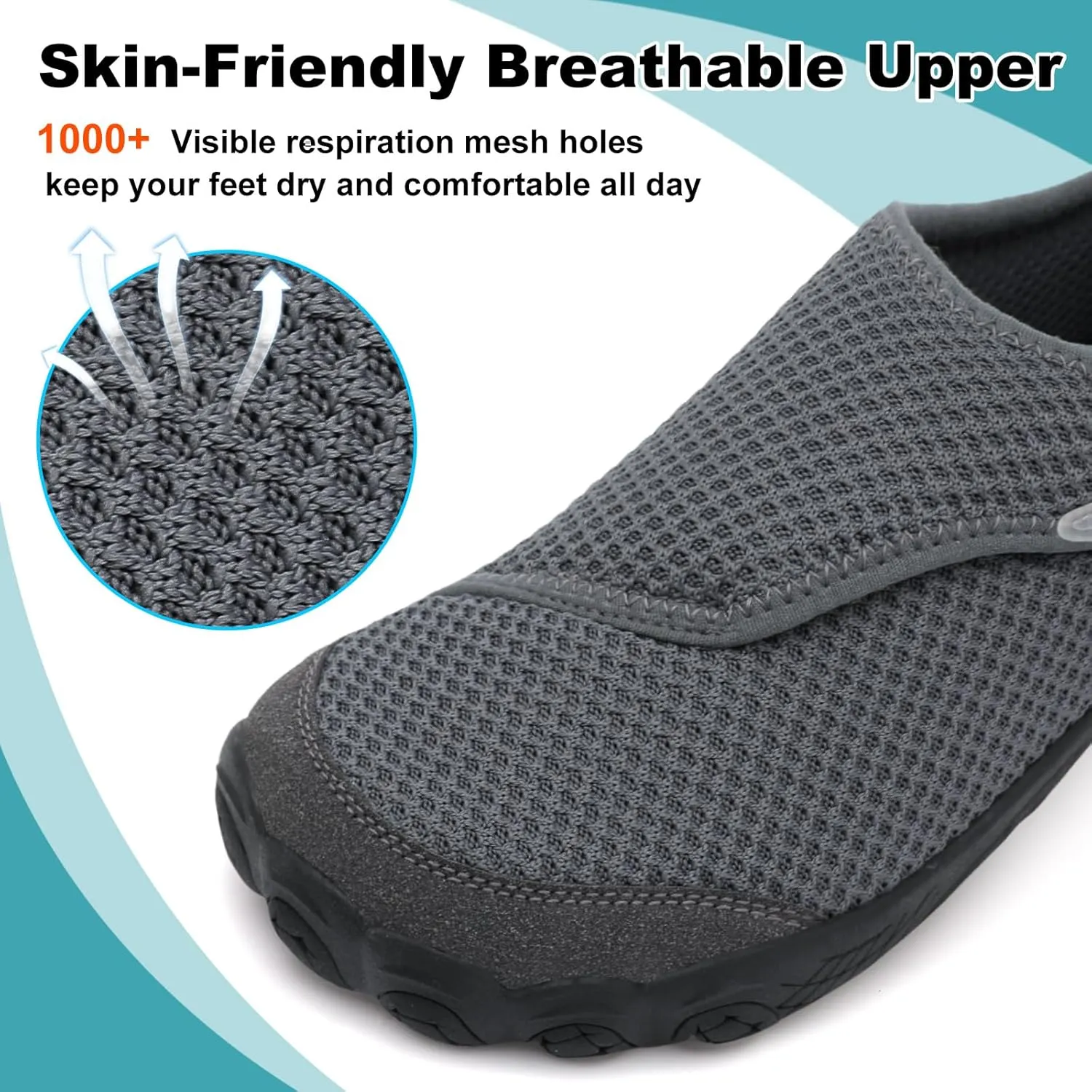 relxfeet Walking Shoes Women Men Wide Diabetic Shoes Adjustable Barefoot Shoes Zero Drop Lightweight Sneakers for Edema Swollen Feet Size 4-13