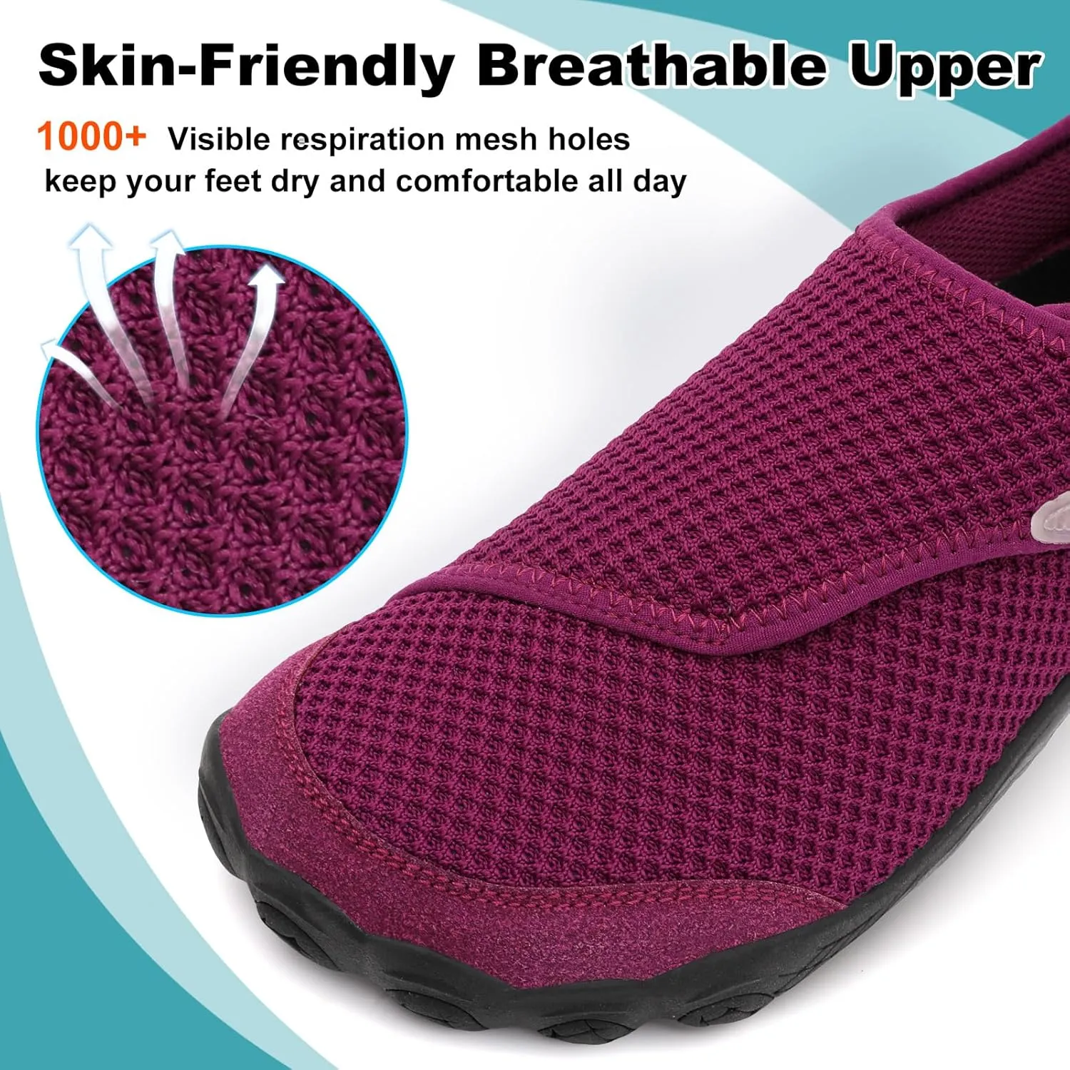 relxfeet Walking Shoes Women Men Wide Diabetic Shoes Adjustable Barefoot Shoes Zero Drop Lightweight Sneakers for Edema Swollen Feet Size 4-13