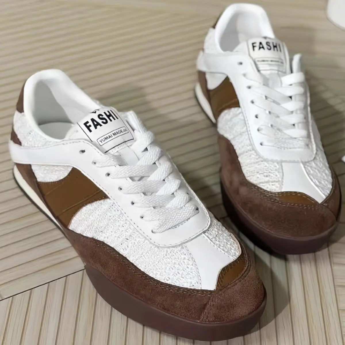 Retro Patchwork Design Lace - up Women's German Army Trainer Shoes Lightweight Flats Round Toe Genuine Suede Leather Sneakers for Women Daily Casual