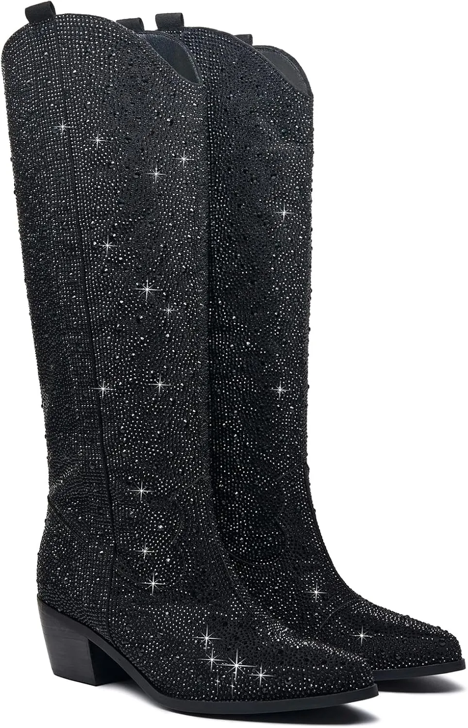 Rhinestone Cowboy Boots Fringe Knee High Cowgirl Boots Sparkly Cowboy Boots Glitter Sparkle Cowgirl Boots