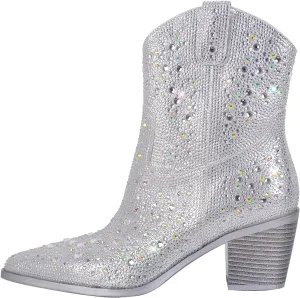 richealnini Women's Cowboy Boots Pull On Stacked Heeled Booties