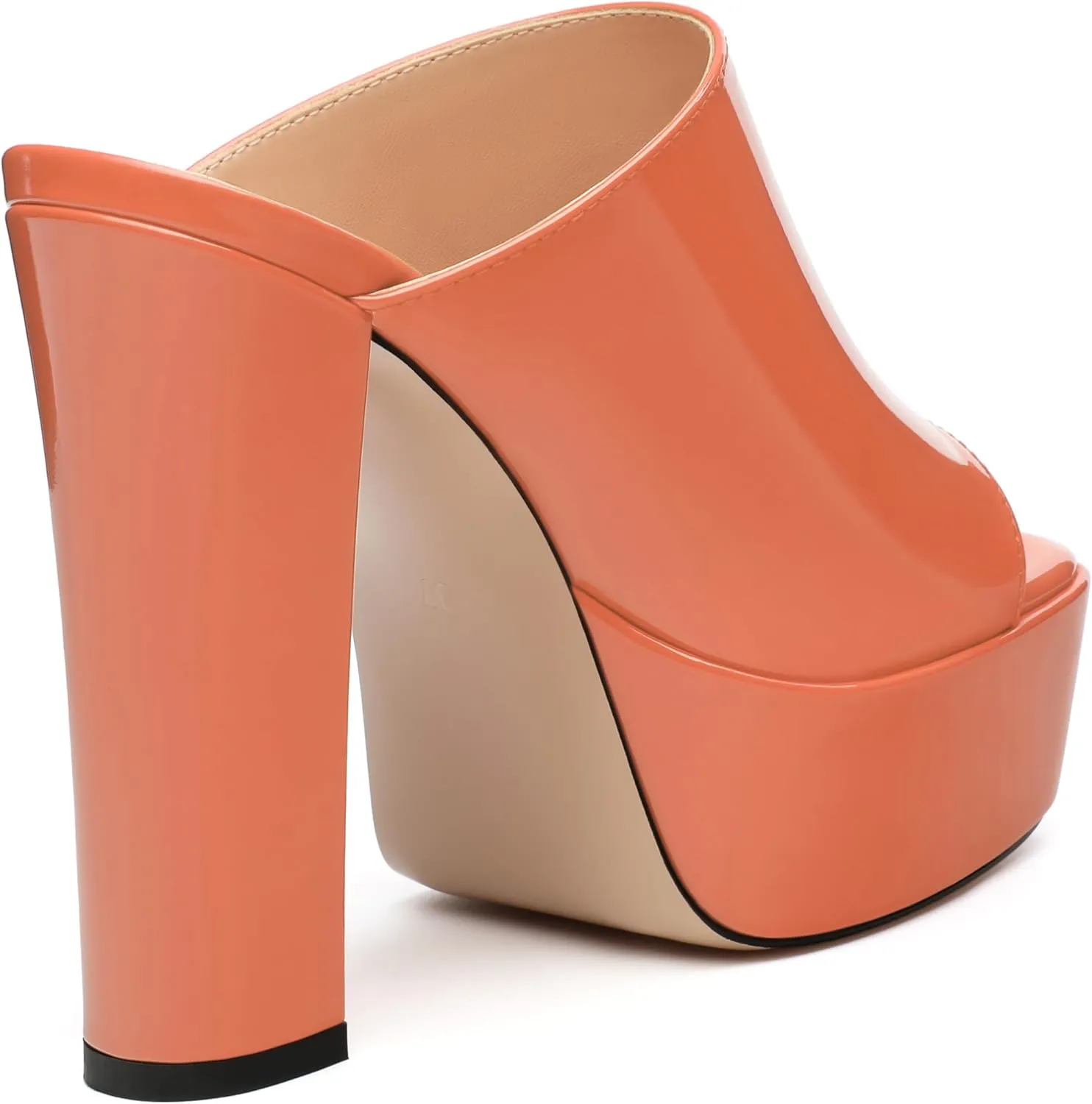 ROSERWISH Women's Platform Heels High Chunky Block Heel Sandals Sexy Open Toe Slip on Heels for Women Slide Mules Dressy Pumps Shoes