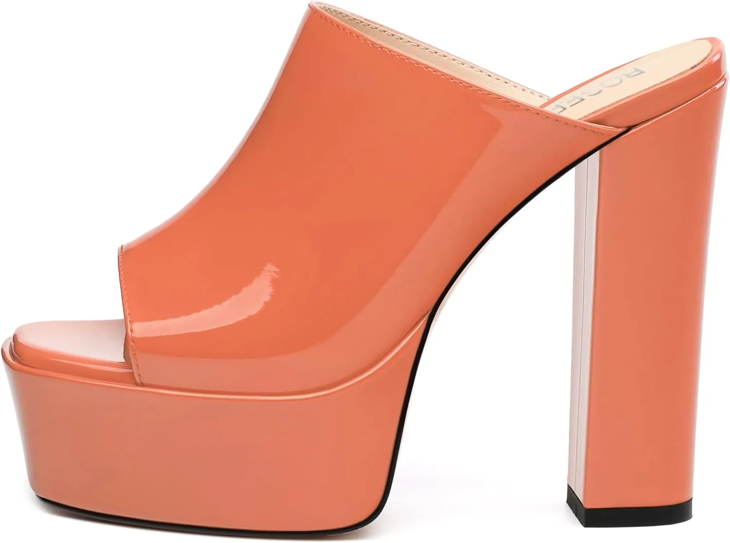 ROSERWISH Women's Platform Heels High Chunky Block Heel Sandals Sexy Open Toe Slip on Heels for Women Slide Mules Dressy Pumps Shoes