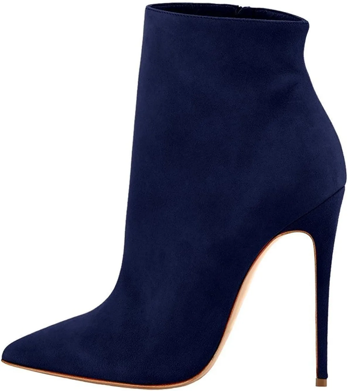 SAMMITOP Women's Pointed Toe Side Zip Ankle Boots Stiletto High Heel Winter Short Boots