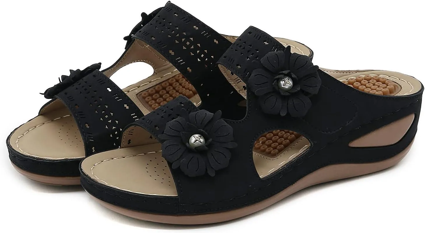 SBGMoSJ Orthopedic Shoes for Women Womens Orthopedic Flip Flops Wide Womens Summer Shoes White Women's Dress Sandals Walking Shoes Women Memory Foam Womens Wide Sandals