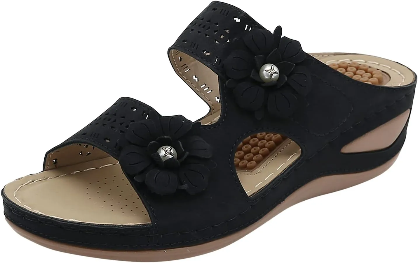 SBGMoSJ Orthopedic Shoes for Women Womens Orthopedic Flip Flops Wide Womens Summer Shoes White Women's Dress Sandals Walking Shoes Women Memory Foam Womens Wide Sandals