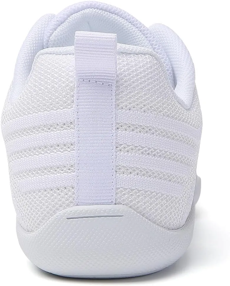 SECHRITE Cheer Shoes Women White Black Cheerleading Dance Sneakers for Cheer Practice and Competition, Athletic Flat Walking Tennis Shoes for Adults