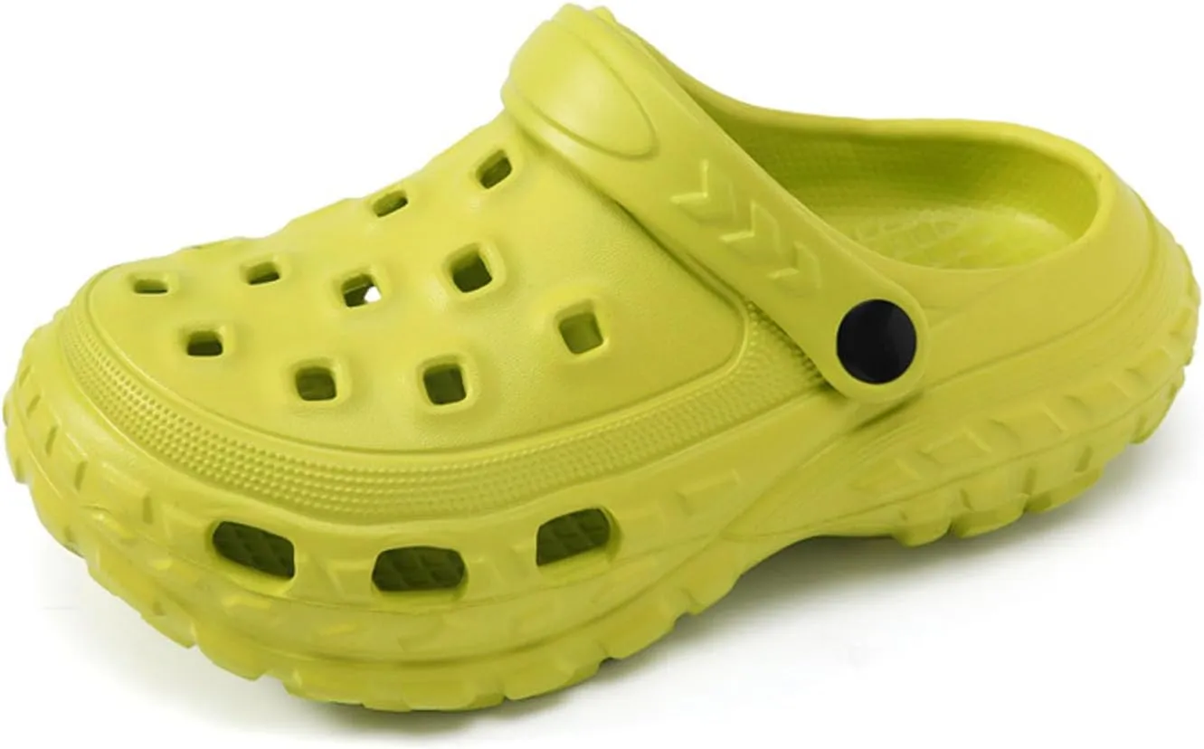 SECHRITE Men's and Women's Garden Shoes Slip-on Clogs Water Beach Pool Sandals with Adjustable Heel Strap Casual Indoor Outdoor Slippers
