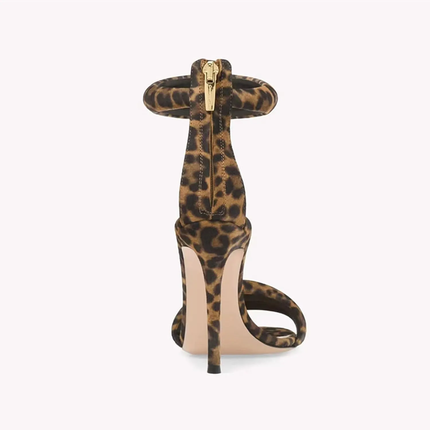 Sexy Women's Leopard Peep Toe Sandals, Large Size Fashion Round Toe Cover Heel High Heels for Party, Club And Catwalks