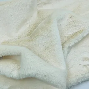 Shaggy Faux Fur Fabric 1cm Short Pile Soft High Density Plush Fabric 160cm Wide for Costume Toys Decorations Rugs DIY Crafts Handbags Hats(Size:2m,Color:Beige)