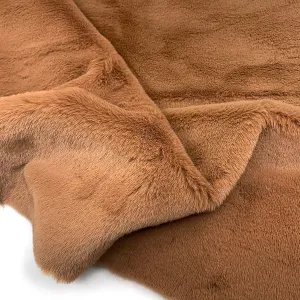 Shaggy Faux Fur Fabric 1cm Short Pile Soft High Density Plush Fabric 160cm Wide for Costume Toys Decorations Rugs DIY Crafts Handbags Hats(Size:2m,Color:Brown)