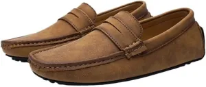 Shoes Men's Low-top Soft-Soled Slip-on Loafers Versatile Comfortable Square-Toed Oxford Shoes for Parties Weddings Driving Men Casual and Breathable Shoes