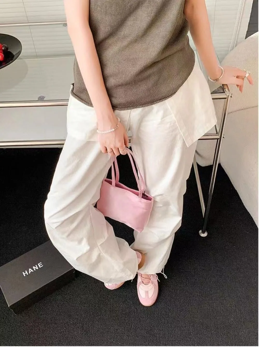 Sneakerina Cute Ballet Sneakers for Women Lace Up Mary Janes Flat Breathable Leather No Slip Chunky Sole Round Toes Lightweight Dress Shoes Slip on Y2K Preppy Back to School Gifts for Girls Teens